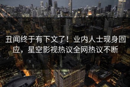 丑闻终于有下文了！业内人士现身回应，星空影视热议全网热议不断