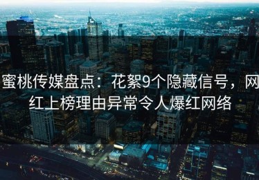 蜜桃传媒盘点：花絮9个隐藏信号，网红上榜理由异常令人爆红网络
