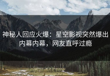 神秘人回应火爆：星空影视突然爆出内幕内幕，网友直呼过瘾