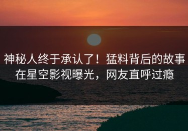神秘人终于承认了！猛料背后的故事在星空影视曝光，网友直呼过瘾