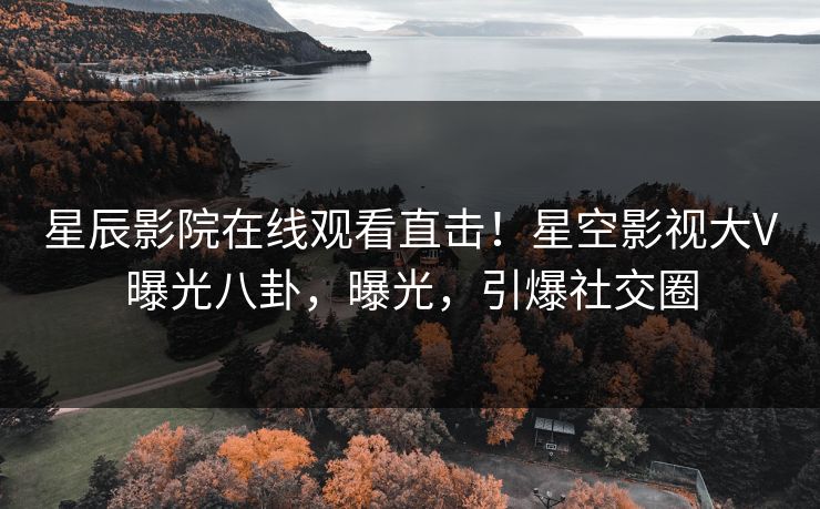 星辰影院在线观看直击！星空影视大V曝光八卦，曝光，引爆社交圈